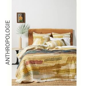 ANTHROPOLOGIE BEDDING - QUEEN VIVIE PATCHWORK QUILT & SHAMS